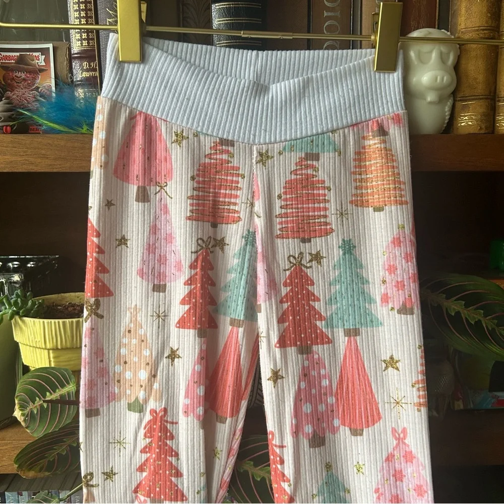 Festive Christmas Tree Print Pajama Pants Leggings by Limitless Bootique